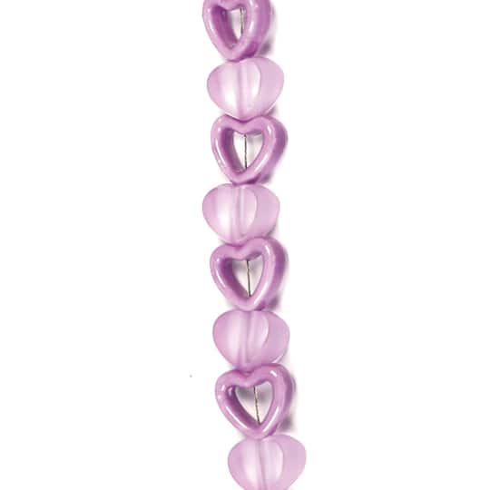 Jesse James Beads 14mm Purple Acrylic & Ceramic Heart Beads